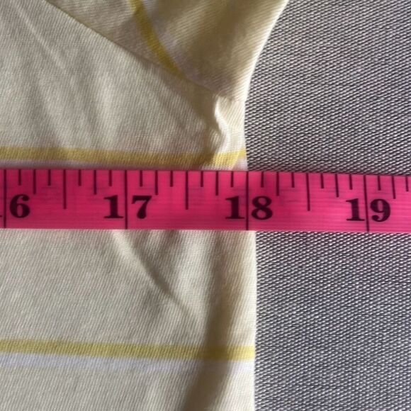 Everlane The Striped Organic Cotton Crew Tee Medium Yellow Coastal Preppy NWT - Picture 8 of 9